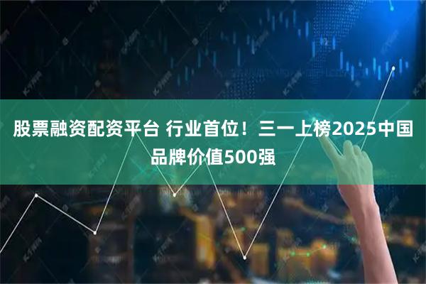 股票融资配资平台 行业首位！三一上榜2025中国品牌价值500强